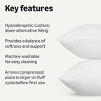 Amazon Basics Square Hypoallergenic Pillow Insert, Sofa Bed Couch Decorative - Image 2