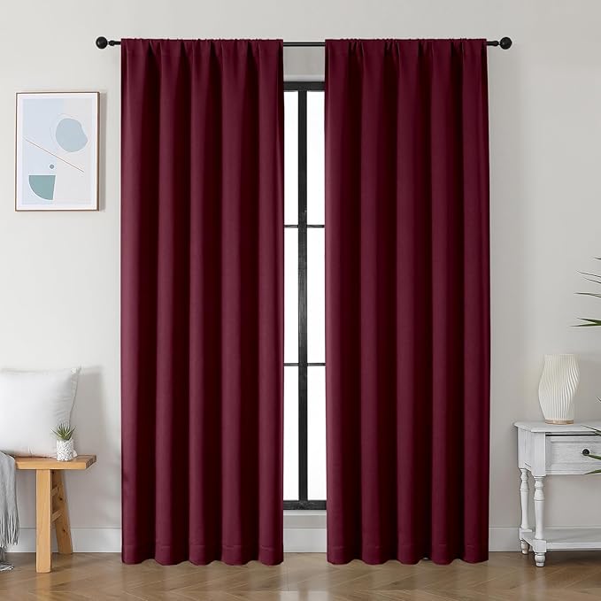 Simplebrand Ava Burgundy Blackout Curtains by Simplebrand
