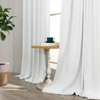 White Linen Complete Blackout Curtains 48 Inch Length - Image 8