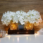 White Mason Jar Centerpiece for Table Kitchen Table Decor with Light