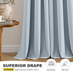 MIULEE Light Blue Blackout Curtains - Image 5