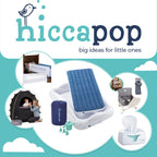 Hiccapop Inflatable Toddler Bed with Safety Bumpers, Kids Travel Bed, Blue