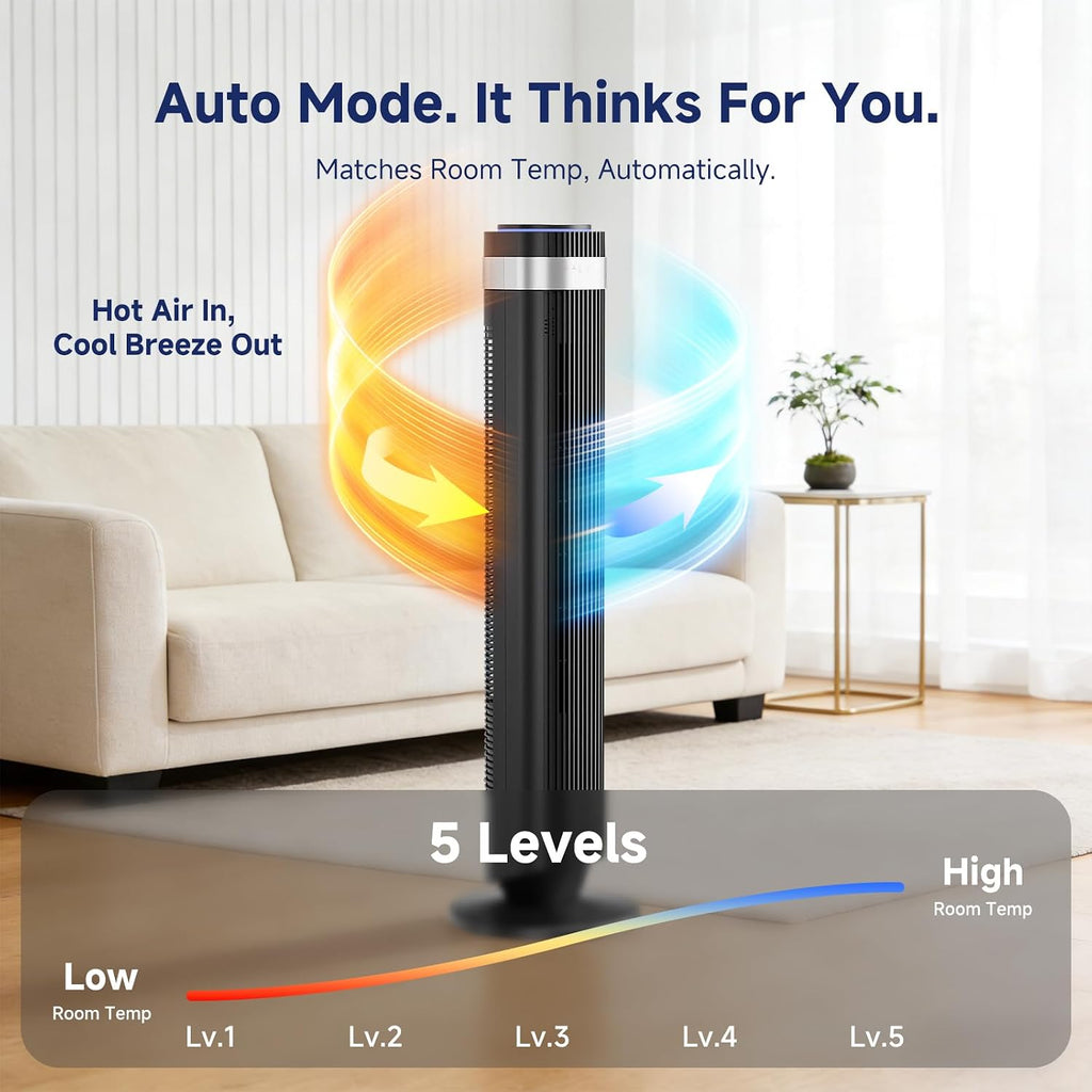 Tower Fan, Oscillating Standing Fans for Bedroom Home Office
