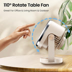 BURLAN Small Desk Fan for Bedroom,Battery Powered Portable Fan Rechargeable