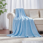 JIAHANNHA Light Blue Throw Blanket Fleece Blanket Throw Size, Super Soft Cozy by JIAHANNHA
