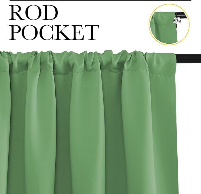 NICETOWN RV Blackout Curtains for Camper Windows, Froest Green, Short Blackout - Image 2
