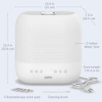 Pure Enrichment HUME Sense Warm & Cool Mist Top-Fill Humidifier, 2-Gal Tank, Up to 4.5 Days, Auto Humidity Sensor, 3 Mist Levels, Night Light, Aromatherapy, Sleep Mode & Auto Shut-Off