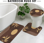 Bathroom Sets with Shower Curtain and Rug Boho Set of 4, Mid