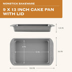 Farberware Nonstick Bakeware 9-Inch x 13-Inch Rectangular Cake Pan, Gray