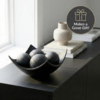 Seraphic Kitchen Table Decor, Decorative Centerpiece Scoop Bowl, Black