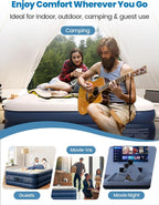 CHERIMOR Queen Air Mattress with Built in Pump, 18" Raised Upgraded Comfort