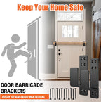 2x4 Door Barricade Brackets, Heavy Duty 2pcs, Black