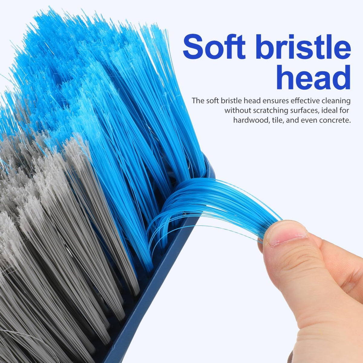 Threaded Broom Head Replacement, Soft Bristles for Household Floor Cleaning