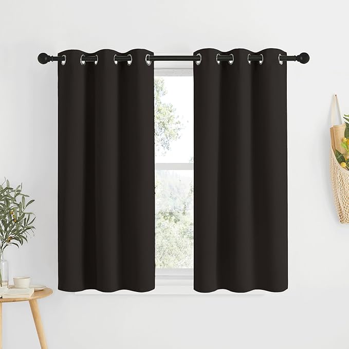 NICETOWN Toffee Brown Short Window Curtains by NICETOWN