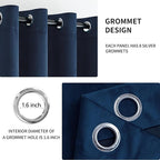 MIULEE Velvet Curtains Navy Blue Elegant Grommet Curtains Thermal Insulated - Image 2