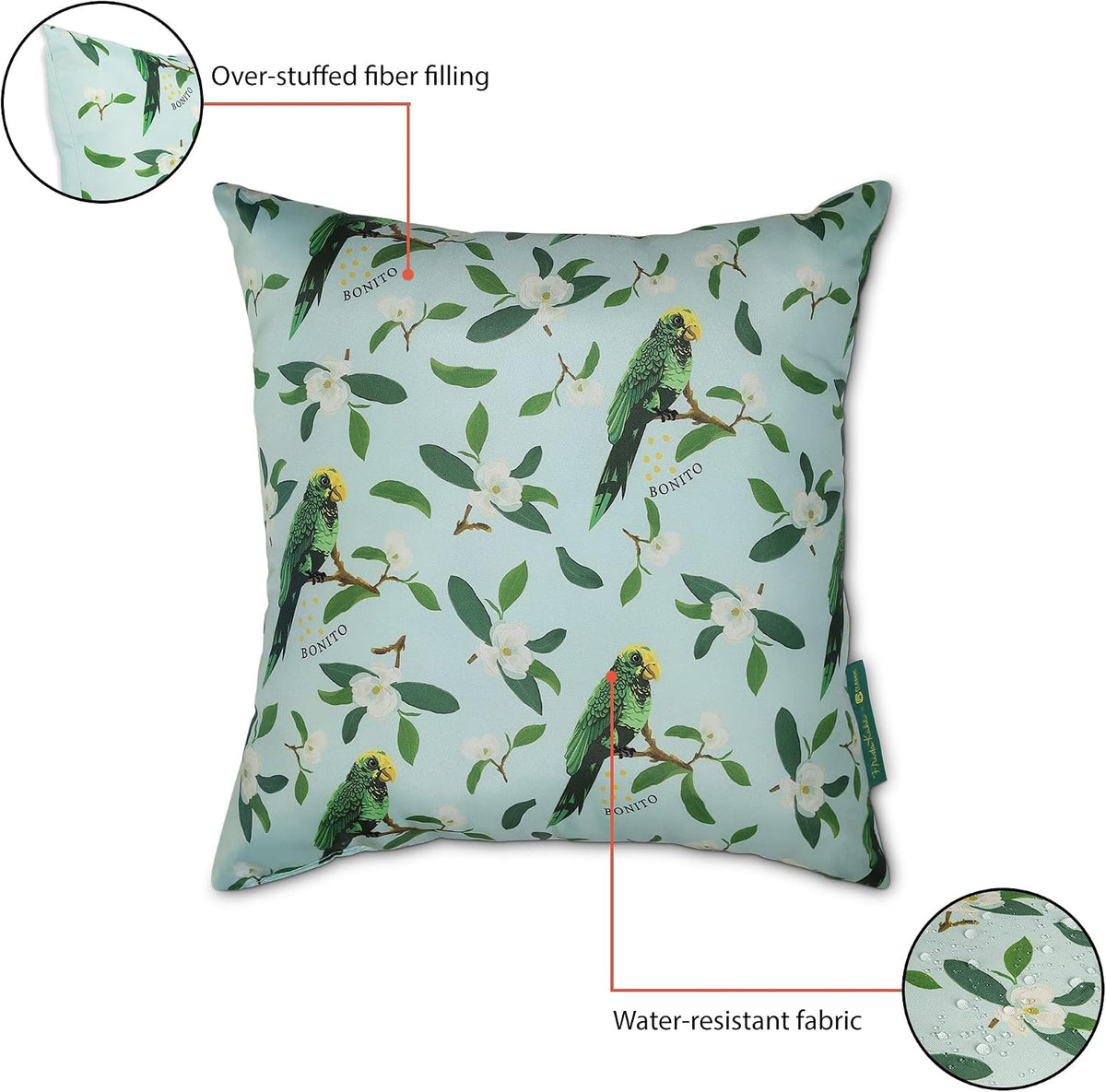 Frida Kahlo® + Classic Accessories® Accent Pillows, 2-Pack, 18 Inch, Bonito Verde