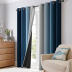 SimpleHome Blue Ombre 100% Blackout Curtains - Image 6