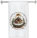 Christmas Nativity Christian Kitchen Towels, Matthew 1:21 Bible Verse Decor Dish Tea Towels for Kitchen, Winter Holiday Religious Xmas Hand Towel for Bathroom Decor, 16x24 Inches