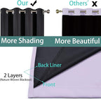 Yakamok 2 Thick Layers 100% Completely Blackout Window Curtains, Thermal - Image 5
