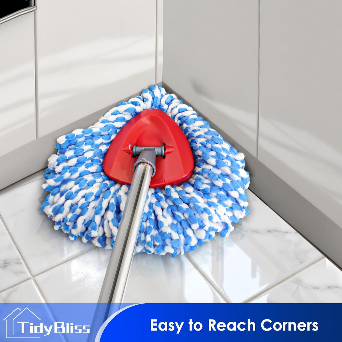 TidyBliss Spin Mop Head Replacement Compatible with O Cedar Triangle Swivel Mops, 6 Pack Microfiber Spin Mop Refills Replace Head Cleaning Floors for O-Cedar RinseClean 2 Tank System