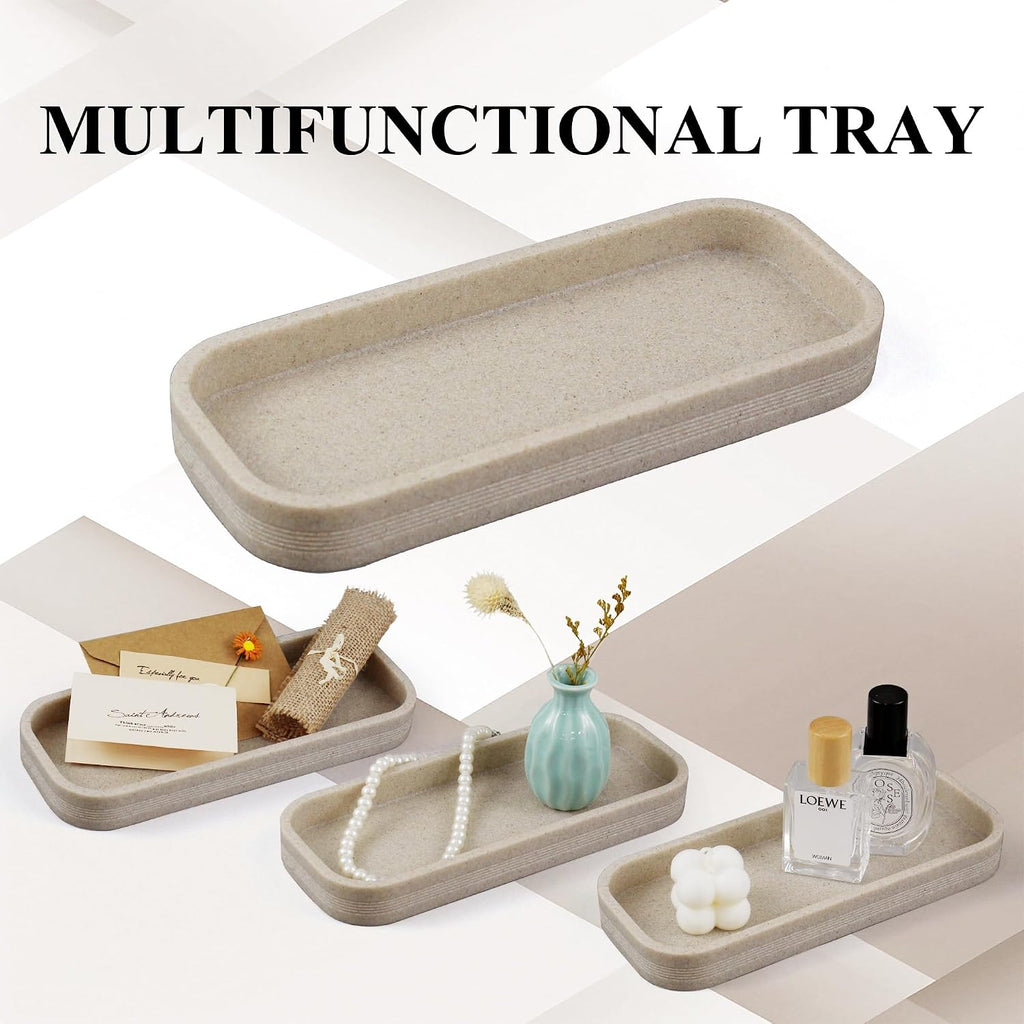 LIN CHUAN 6-Piece Bathroom Accessories Set, Bathroom Organizer, Beige
