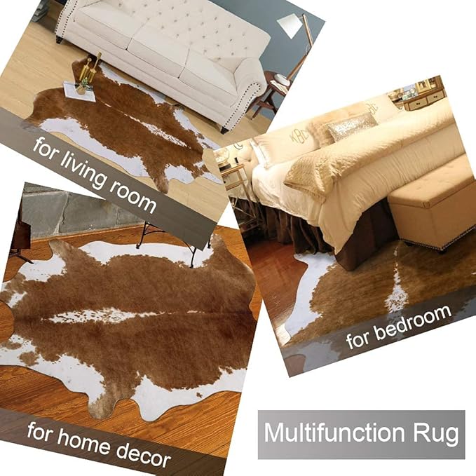 AROGAN Premium Faux Cowhide Rug 110 x70 cm/3.6 x 2.3 feet, Durable and Large - Image 5