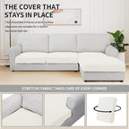 Easy-Going Stretch 3 Pieces Couch Cushion Covers - Image 5