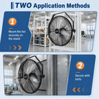 18 Inch Wall Mount Fan, 3 Speeds Wall Mounted Hanging Fan
