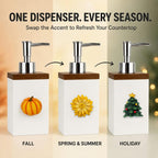 Seasonal Soap Dispenser with 9 Interchangeable Magnets for Holidays