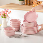vancasso Reveal 18-Piece Ceramic Dinnerware Set for 6, Plates and Bowls Set