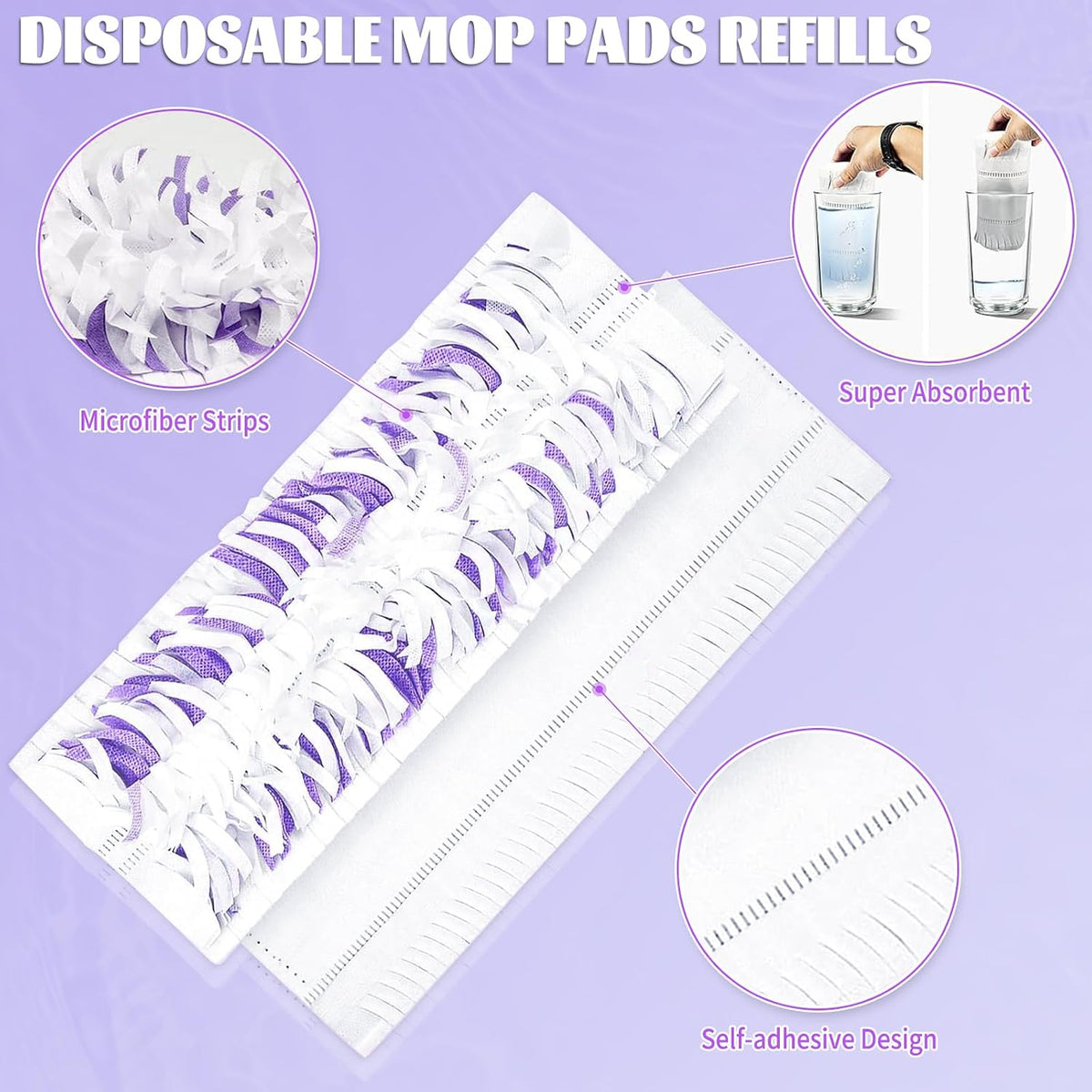 25 Pack Disposable Mop Replacement for Swiffer Power Mop Refills