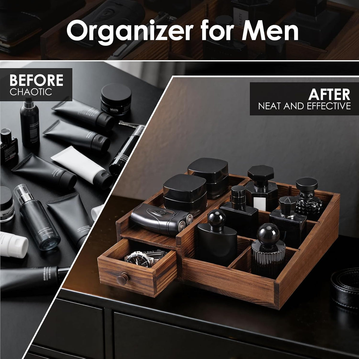 Bathroom Counter Organizer, Cologne Organizer for Men, Gifts for Men