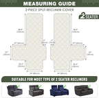 TAOCOCO 100% Waterproof Loveseat Recliner Covers 2 Seater, Split Loveseat Covers - Image 2