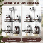 Adjustable Shower Caddy Hanging for Handheld Showerheads, Bronze