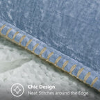 decorUhome Soft Chenille Throw Pillow Covers 18x18 Set of 2 Blue