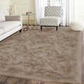 Latepis 5x8 Area Alfombras para Salas Washable Light Brown Beige Faux Fur by Latepis
