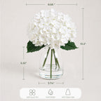 Hydrangea Artificial Flowers in Vase Fake Flowers for Home Decor