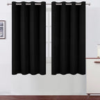 LEMOMO Black Blackout Curtains 66 x 63 Inch Length/Set of 2 Curtain by Lemomo