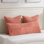 Fancy Homi 2 Packs Coral Big Decorative Throw Pillow Covers 24x24 Inch - Image 5