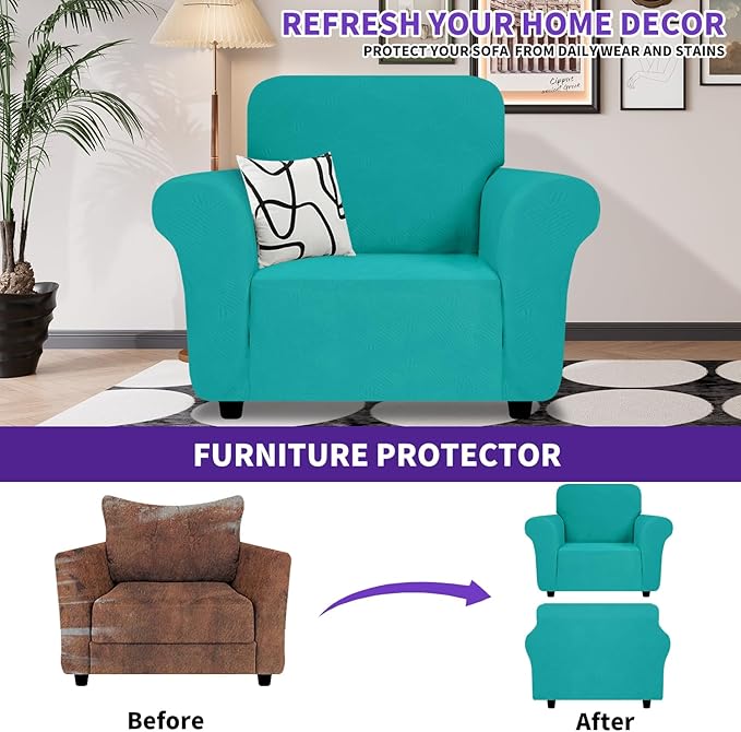 ZNSAYOTX Chair Cover with Arms, New Striped Sofa Chair Covers - Image 2