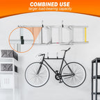 TVKB Garage Hooks Heavy Duty Bike Hooks for Garage Set of 8 Tool Organizers and Storage Wall Mount Storage Tool Holder Hanger for Ladder Garden Hose Shed Shop