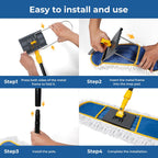 24”Dust Mop for Floor Cleaning, Heavy Duty Sweeper Broom Catches Dust, Pet Hair, and Debris, Washable 2 Cotton Mop Pads, Floor Duster for Hardwood, Tile, Laminate, and LVP Flooring