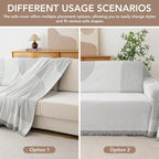 Couch Cover for Dogs, Boho Sofa Covers for 3 Cushion Couch, Chenille Sofa - Image 5
