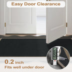 Easy Jute Black Entryway Rug, 2x3 Front Door Mat Washable Non Slip Small Kitchen Rug, Indoor Outdoor Farmhouse Scalloped Doormat for Porch Bathroom Doorway