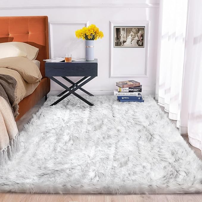 ORINOVA White and Grey Rug 8x10 Area Rugs - Image 9