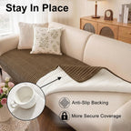 Smiry Couch Covers for Dogs, Non Slip Plush Washable Sofa Cover for Pets