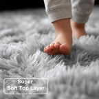 Amdrebio Tie-Dyed Light Grey Round Area Rug 4Ft - Image 2