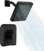 Replacement for moen T2472EPBL Genta LX Shower Trim Kit, Matte Black Shower Trim Kit, High-Pressure Balancing Modern Shower Trim with Showerhead, Lever Handle, Easy to Install (2510 Valve Required)