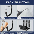 Dreecy J Utility Hooks for Hanging Heavy Duty Garage Storage Utility Hooks, Utility Hook for Garage Wall,Color Black, 10 Pack Medium Size