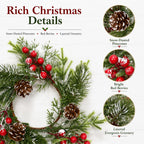 4 Pack Candle Ring Wreath for Table Centerpiece Farmhouse Decor